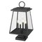 Z-Lite Broughton Outdoor Pier Mounted Fixture, 4-Light, 12.5 In.W x 24.25 In.H, Black/Clear Beveled 521PHBS-SQPM-BK - alternate 5